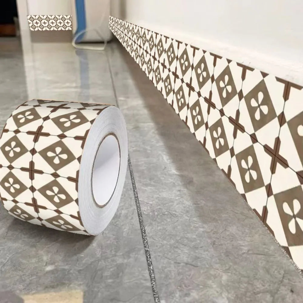 10M Self-Adhesive PVC Skirting Board Strip | Anti-Collision Wall Trim