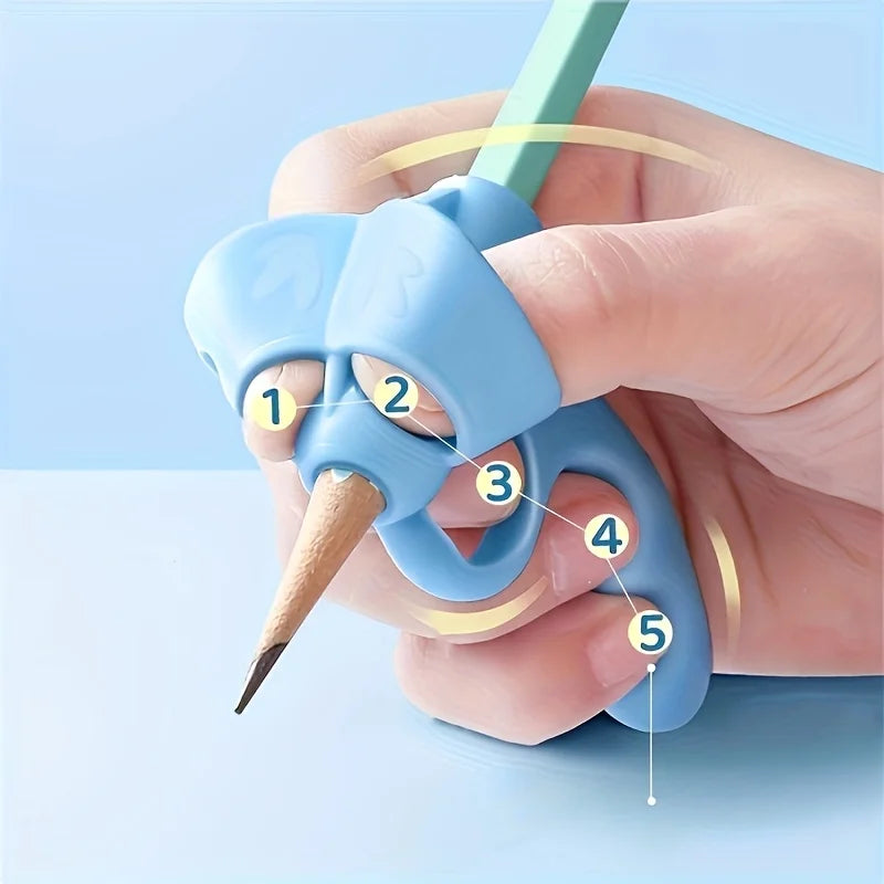 Silicone Pen Grip Correctors -Handwriting Practice Aid with Soft Rubber Pencil Holders,for Improved Posture & Error Correction Oasis Select