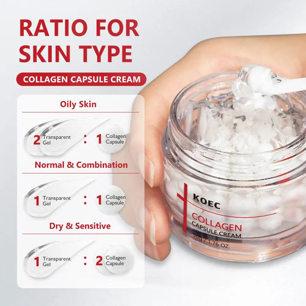 KOEC Collagen Capsule Cream 50g Improve Dryness And Fine Lines Professional Skin Care Firming Hydrating Collagen Face Cream Oasis Select