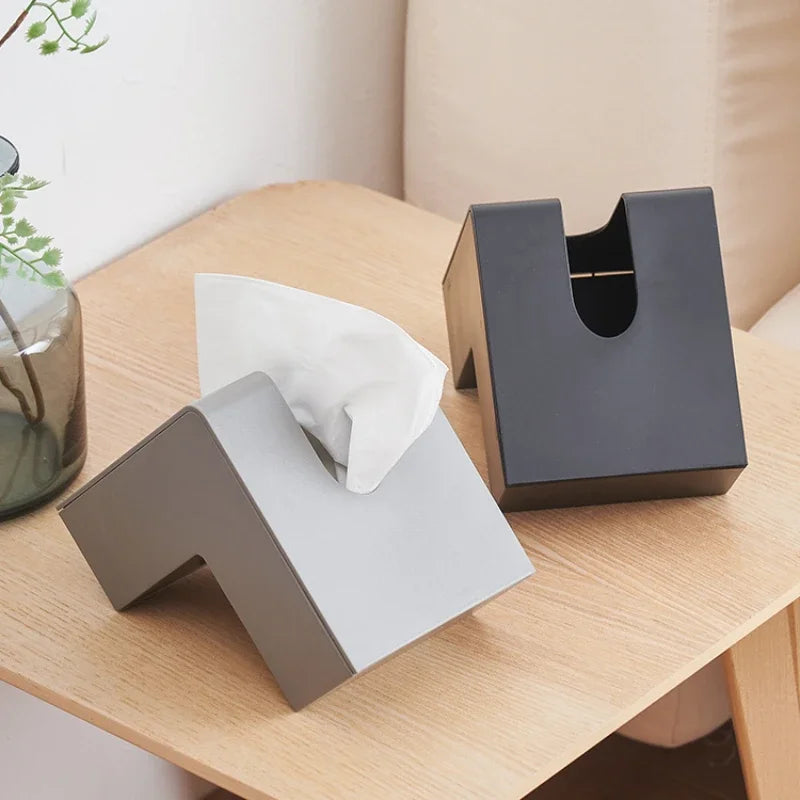 Japanese creative ins air-pumped paper box net red high appearance level L-shaped tissue box living room simple Kleenex box Oasis Select
