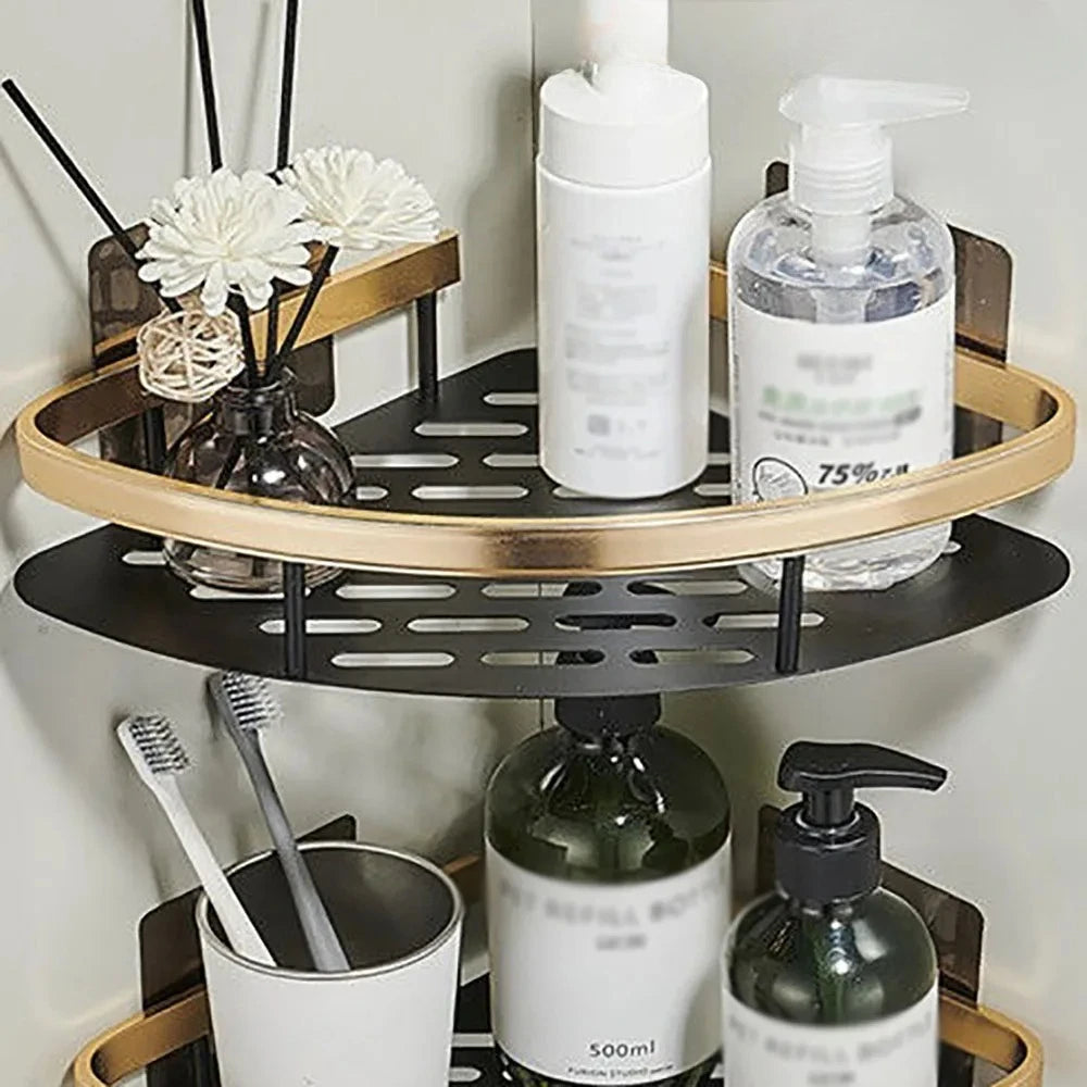 Bathroom Shelf Kitchen Storage Organizer Aluminum Alloy Shampoo Rack Shower Shelf Bathroom Accessories No Drill Shelf Oasis Select