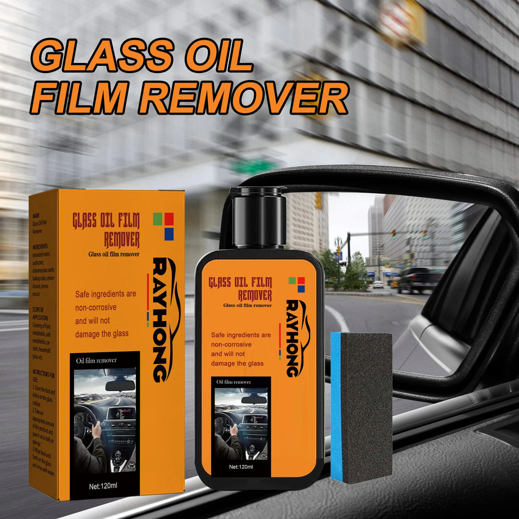 Glass Oil Film Remover for Car Windshield Cleaner with Sponge Car Glass Polishing Clear Window Auto Detailing Improve Clarity Oasis Select