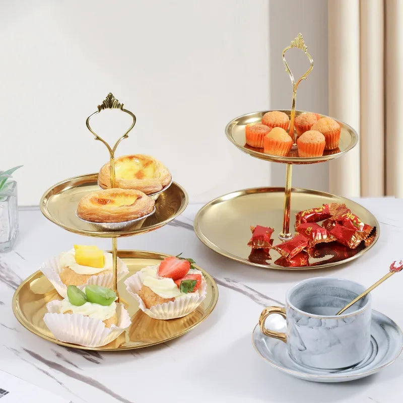 Three-layer Stainless Steel Cake Tray, Cake, Snack Plate, Birthday, Wedding Party Dessert Stand, Table Dessert Display Stan Oasis Select
