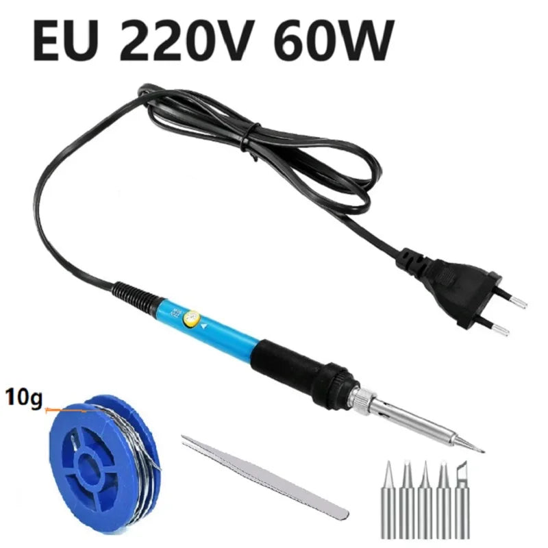 60W Adjustable Temperature Electric Soldering Iron 220V 110V 60W Welding Solder Rework Station Heat Pencil Tips Repair Tools Oasis Select Set-2