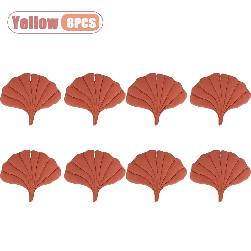 1-8PCS Thick Cotton Leaf Shape Pet Mat Cat Bed Dog Crate Pad for Cage Soft Washable Anti Slip Floor Mat for Puppy Kitten Oasis Select Yellow-8PCS
