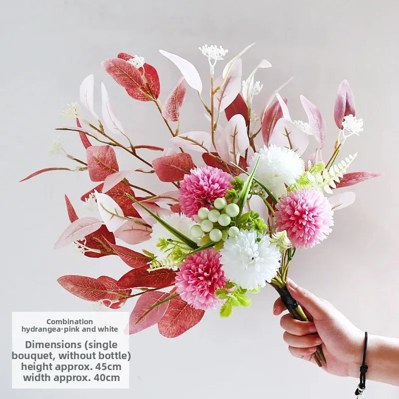 Lifelike Handmade Floral Bundle Composed of Peony and Hydrangea Blooms Long Lasting Artificial Blossom Material DIY Arrangement Oasis Select C