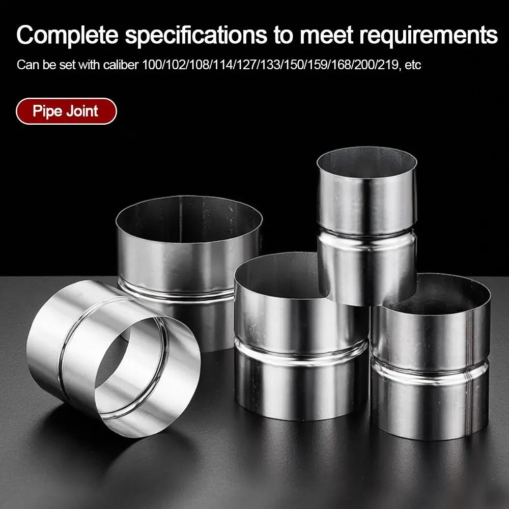 New Stainless Steel Pipe Joint Round Straight Pipe Fittings Silver Extend Connection Oasis Select