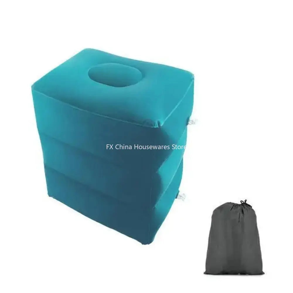 1pc Inflatable Foot Rest Pillow For Travel Portable Adjustable Three Layers Height Stool For Foot Rest Leg Cushion Pillow Oasis Select
