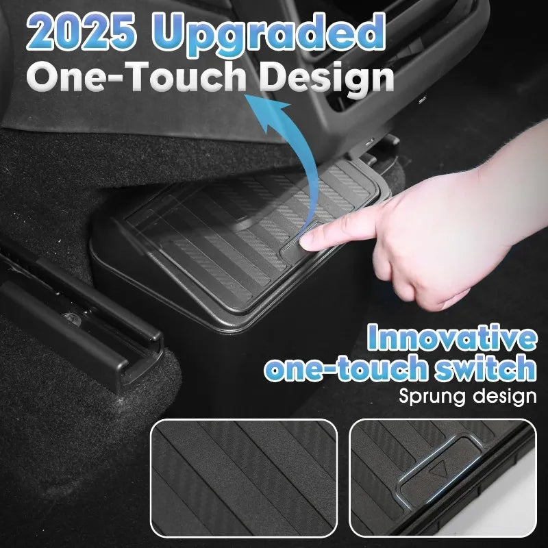 For Tesla Model Y Juniper 2025 Easy Clean Detachable Rear Seat Trash Can Rear Middle Garbage Bin Under Seat Storage Box Tray Oasis Select