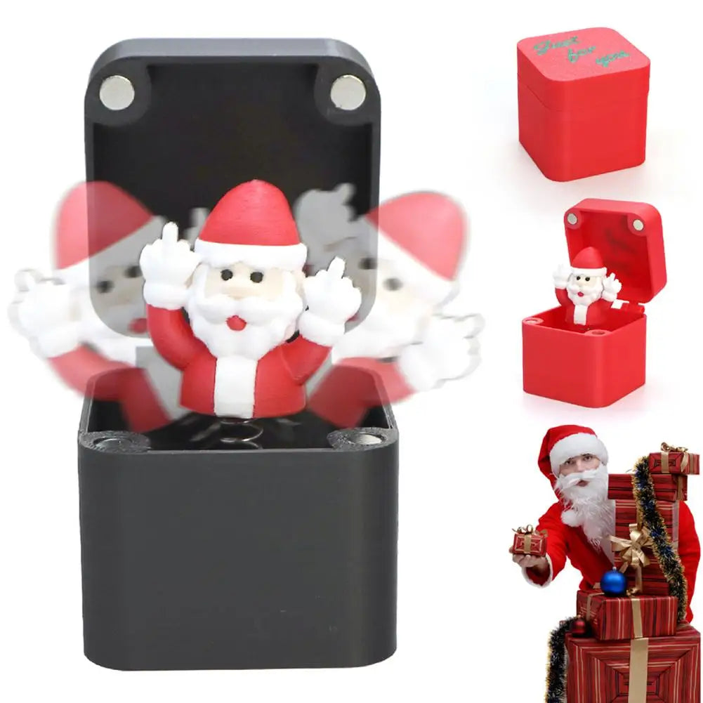 Christmas Middle Finger In A Box Prank Figure Home Party New Year Bouncing Character Statue Decoration Prop Special Special Gift Oasis Select