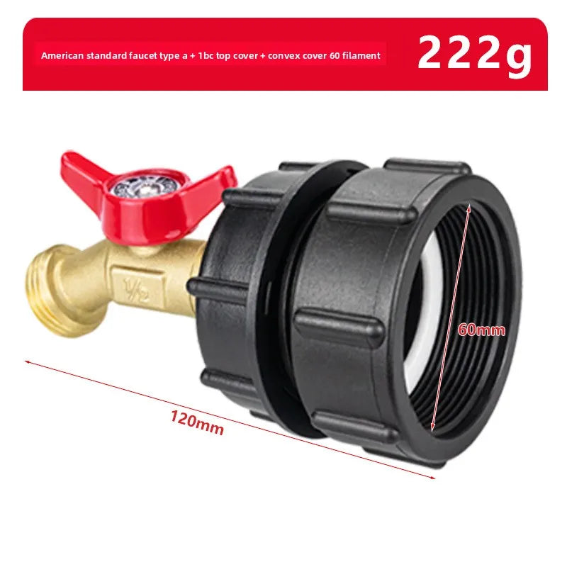 IBC Tote Tank Adapter Male Thread Drain Hose Connector Faucet Tap Valve Fitting Part Tank Faucet Adapter Oasis Select American DN15 2