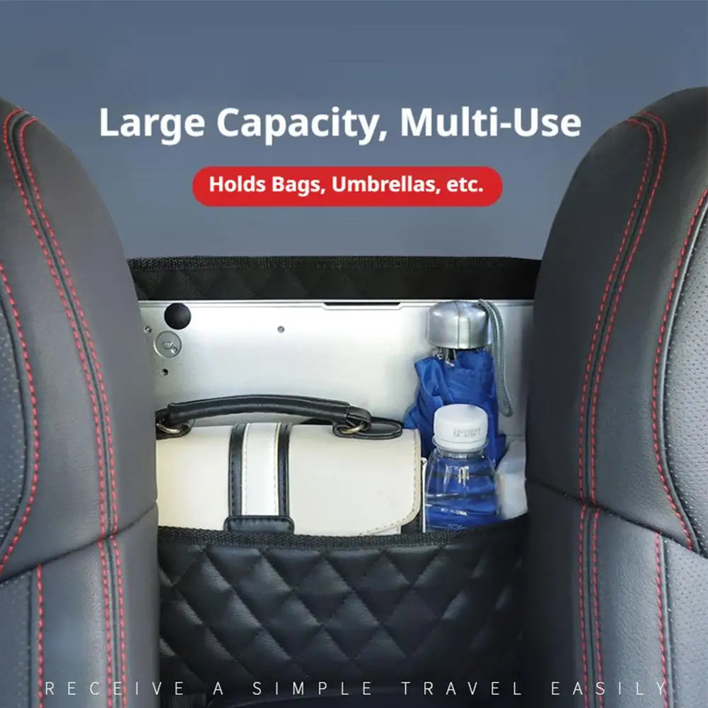 Car Seat Middle Hanger Storage Bag Pu Leather Large Capacity Handbag Holder Between Seats Tissue Water Cup Pocket Organizers Oasis Select