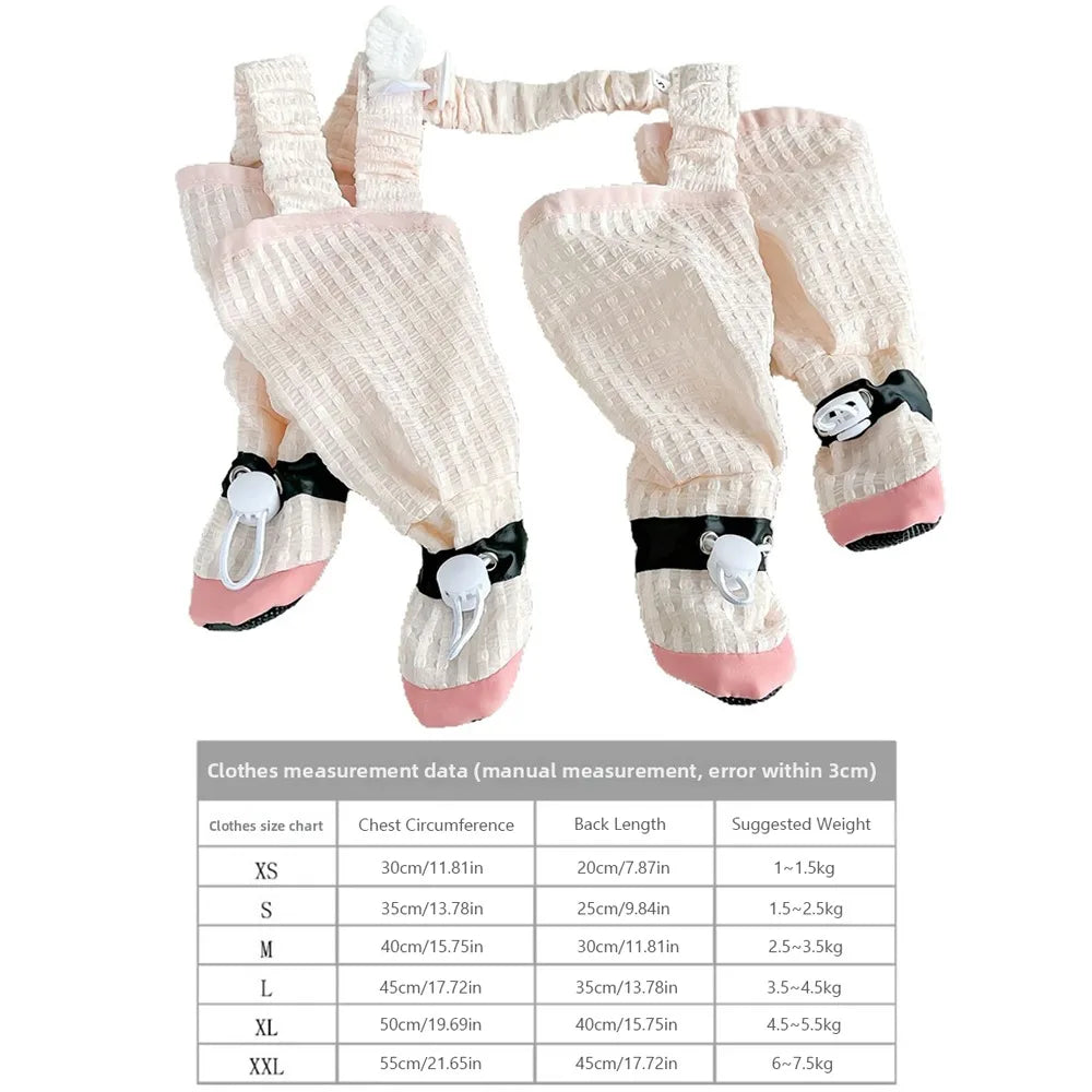 Full Leg Protection Pet Strolling Going Out Pants Dust-proof Anti-Slip Dog Four-Legged Pants Adjustable Dog Boot Leggings Oasis Select M