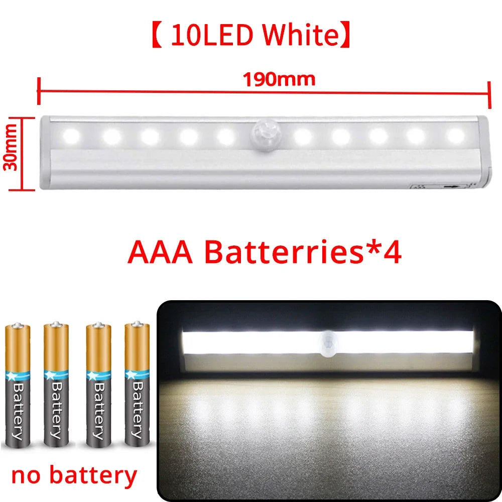 PIR Motion Sensor Cabinet Light – 6 or 10 LED Night Light