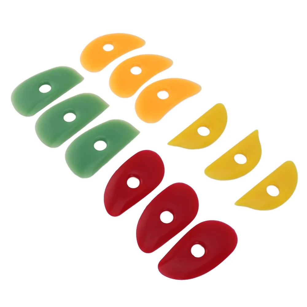 12Pcs Craft Supply Silicone Pottery Scraper Smooth Flexible Clay Tool Reusable Durable Silicone Scraper Ceramic Oasis Select