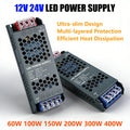 24V 12V LED Power Supply AC 220V TO DC 12V 24V 60W 100W 150W 200W 300W 400W Ultra-thin Power Supply Adapter For LED Strip Light Oasis Select 12V 400W