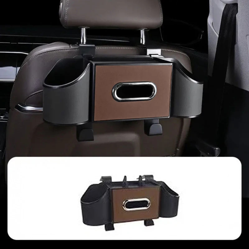 1PC Car Backseat Organizer Hangable Storage Box with Cup Holder, Suitable for All Vehicles Oasis Select Brown