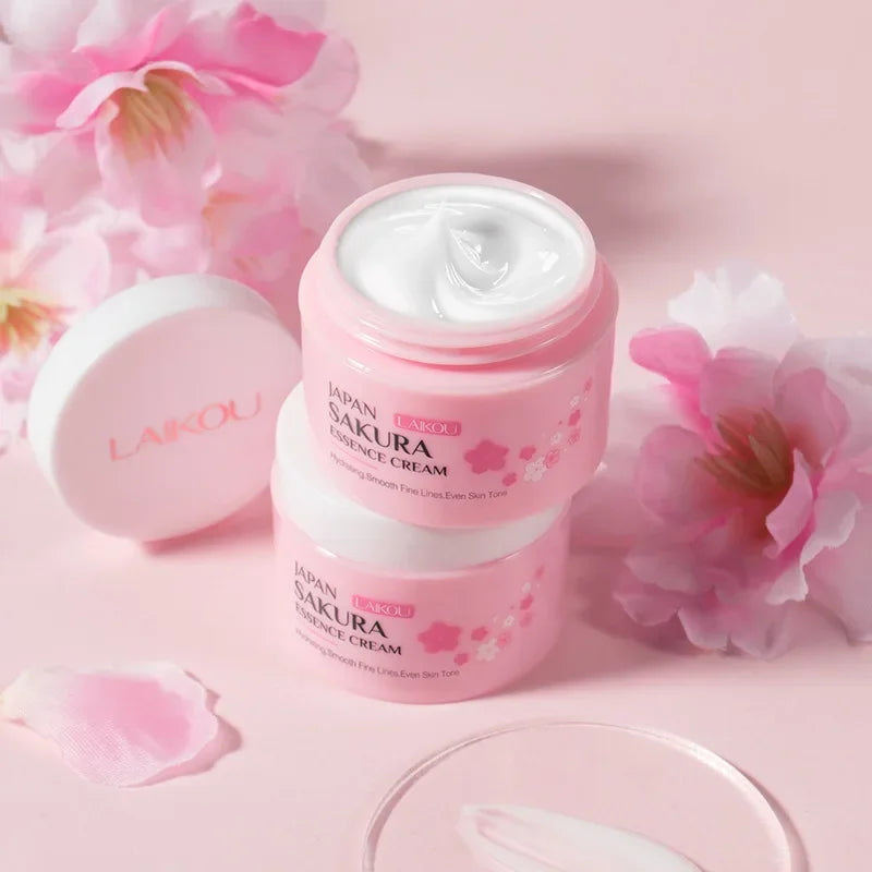 LAIKOU Japan Sakura Essence Face Cream Hydrating Moisturizing Smooth Fine Lines Even Skin Tone Skin Care 25g / 60g Oasis Select