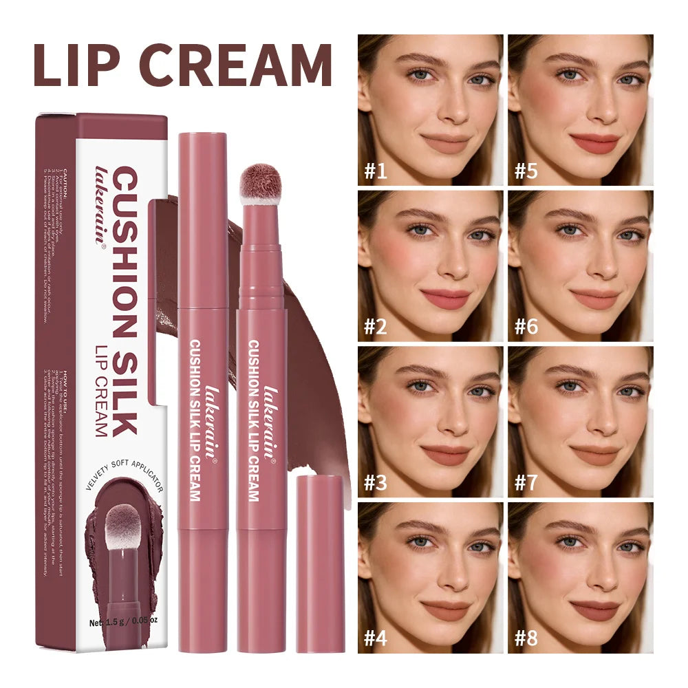 Cushion Kiss Lip Cream Lip Stain Lip Powder Cream Air Cushion Lip Cream Matte Lip Glaze Mouth Red Lip Mud Non-fading Non-stick Oasis Select