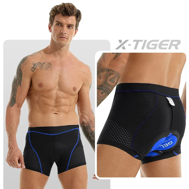 X-TIGER Cycling Shorts Breathable Mesh Cycling Underwear 5D Gel Pad Shockproof MTB Bike Shorts Men Shorts Oasis Select