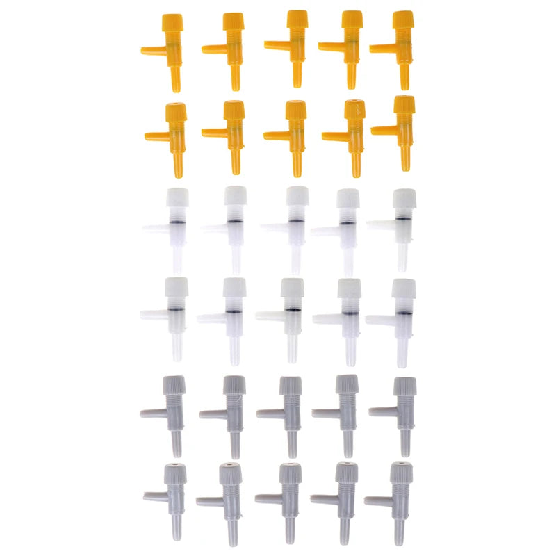 10-Pack Aquarium Air Flow Control Valves | 4mm Air Line Tubing