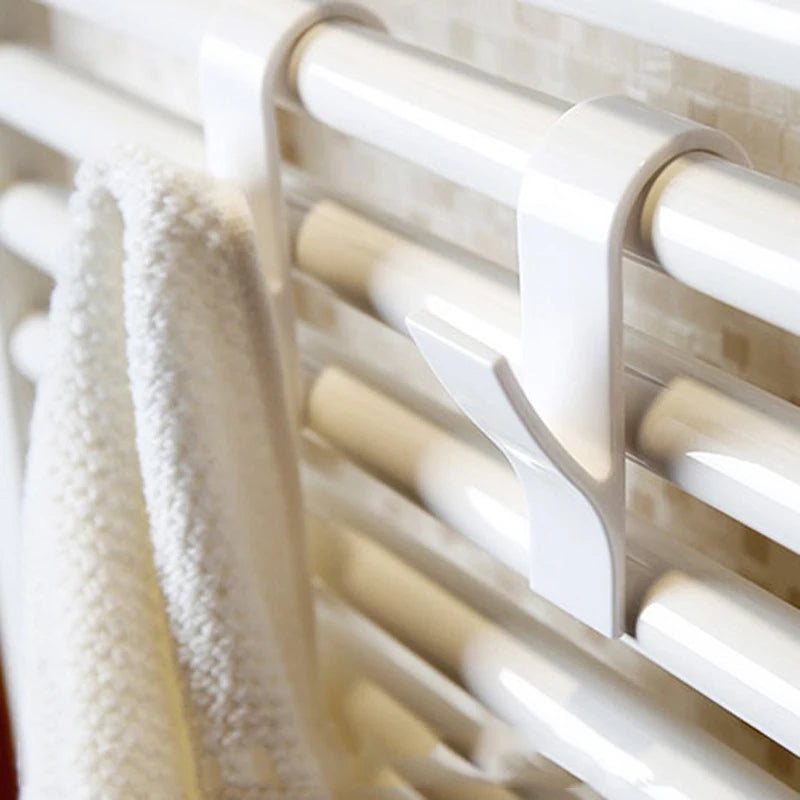 Kitchen Bathroom Hanger Clips Storage Racks White Clear Hanger Heated Towel Radiator Rail Clothes Scarf Hanger Hooks Holder Oasis Select