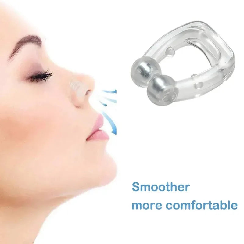 2/8/12pcs Portable Silicone Anti Snoring Device Nose Clip Magnetic Sleep Tray Sleeping Aid Improve Sleeping Breathe Apnea Guard Oasis Select
