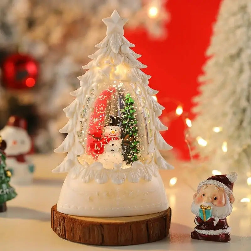 Christmas Illuminated Night Lights Decorate The Desktop with Snowflake and Christmas Wind Lanterns Creating A Festive Atmosphere Oasis Select White snowman 1 14.6cm