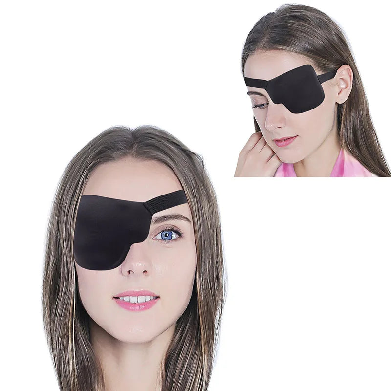 Left And Right Black Single Eye Patch Adjustable 3D Foam Groove Eyeshades For Lazy Eyes Medical Use Concave Eye Patch Oasis Select