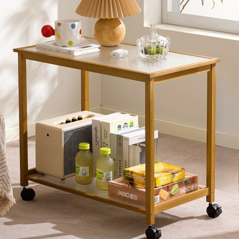 Nanzhu edge small apartment corner sofa modern living room glass storage bedside table mini table Oasis Select