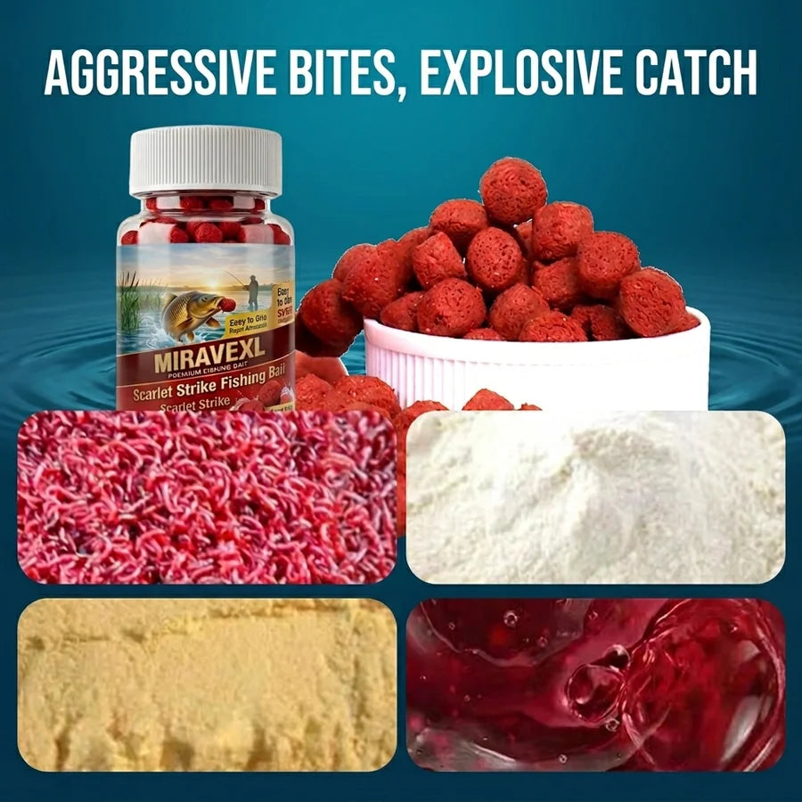 MIRAVEXL Scarlet Strike Fishing Bait Red Boilies Soft Pellet Lure High Attractant Carp Fishing Tackle Accessories Oasis Select