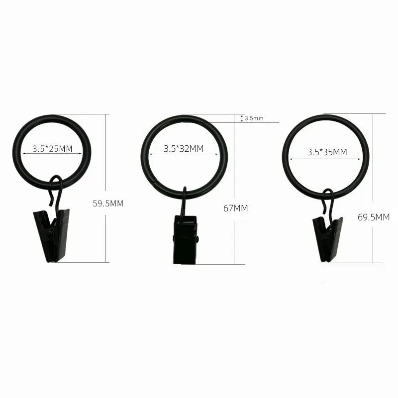 10PCS Curtain Hooks Hanging Clips Metal Clip Rustproof Curtain Rods Hangers Split Curtain Rings Buckles Eyelets Grommet Hook Oasis Select