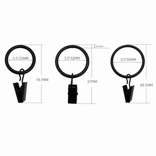 10PCS Curtain Hooks Hanging Clips Metal Clip Rustproof Curtain Rods Hangers Split Curtain Rings Buckles Eyelets Grommet Hook Oasis Select