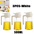 Plastic Kitchen Barbecue Cooking Spray Oil Pepper Spray Vinagrera Liquid Pimentee Oil Olive Oil Dispenser Soy Sauce Container Oasis Select 3PCS-white
