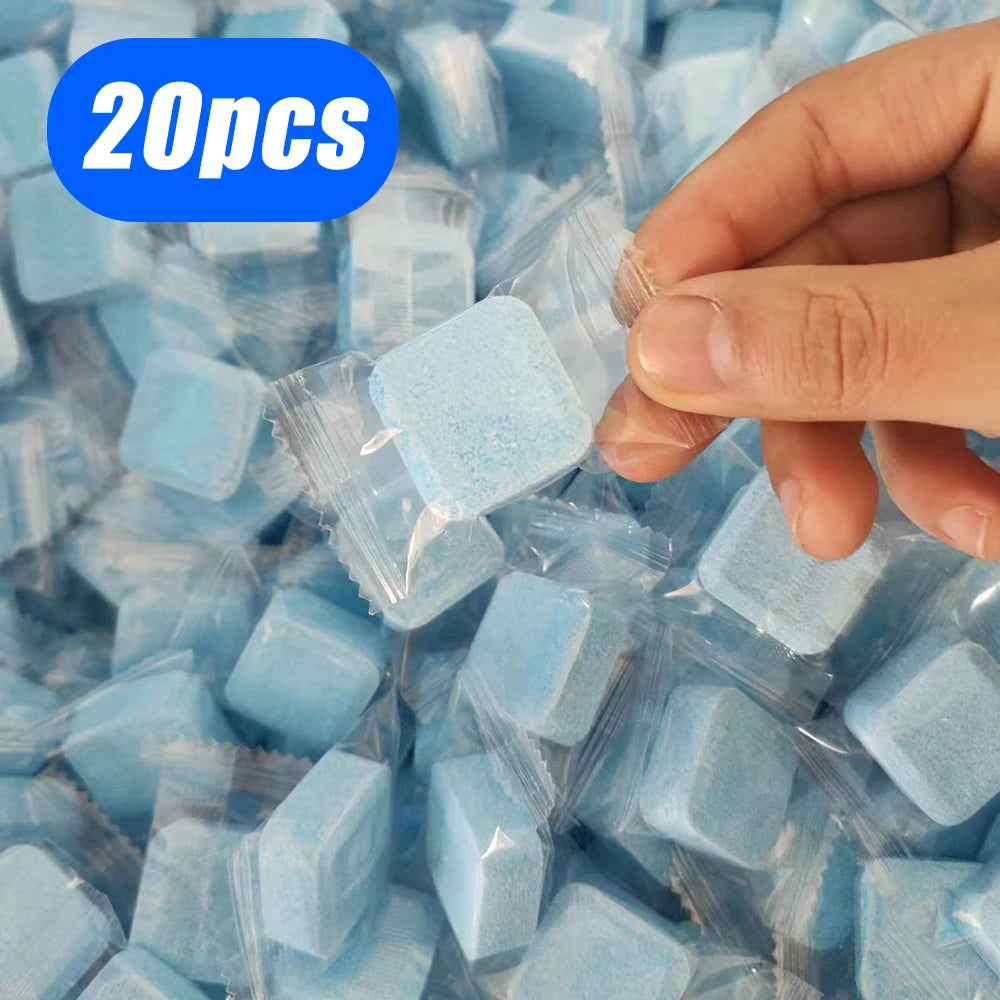 3-20Pcs Toilets Cleaning Effervescent Tablet Toilet Cleaner Deodorant Remover Urine Stain Yellow Dirt Home Batnroom Cleaning Oasis Select AMTP-Blue-20pcs