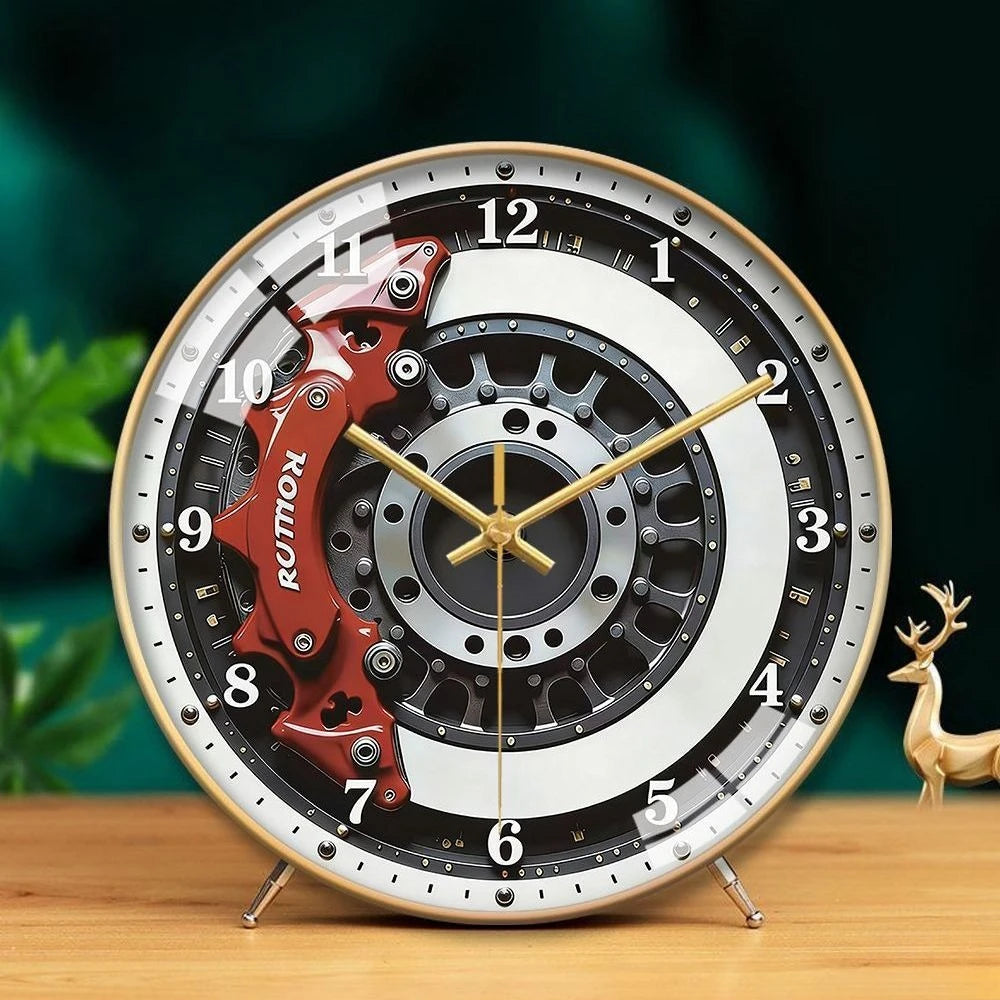 Industrial Style Hub Clock Modified Car Brake Caliper Mute Table Clock for Living Room Desk Clock Oasis Select