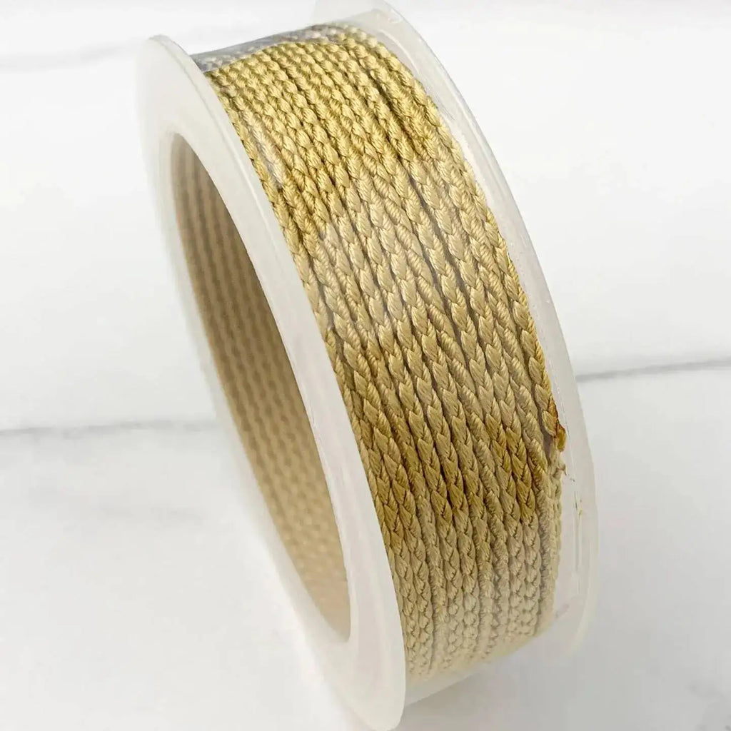 1.5mm 10M Two-Color Braided Cotton Woven Rope Twist Jewelry Line DIY Hand Rope Lanyard Necklace Hanging Cord Oasis Select Pale Gold