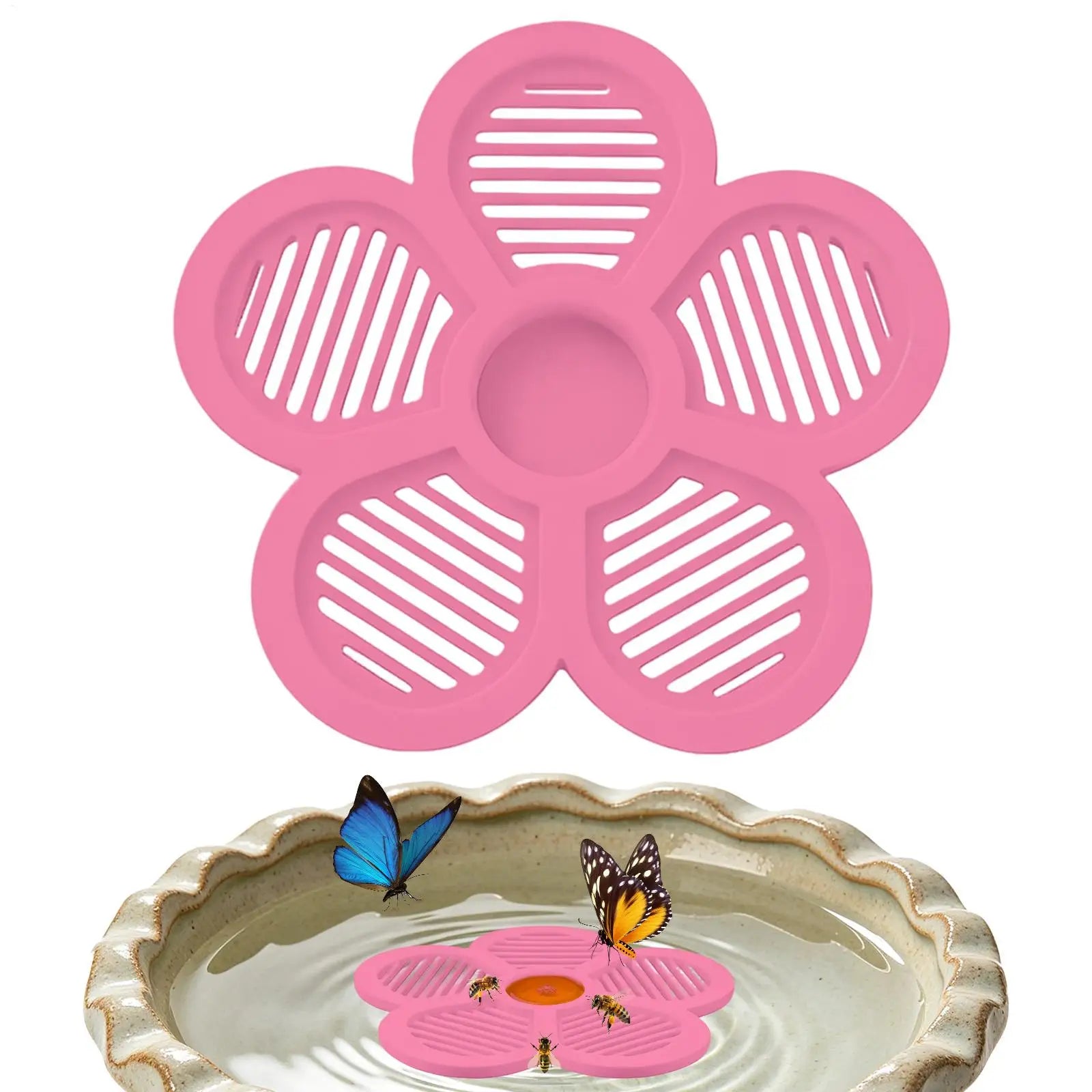 Floating Bee Island-Bee Waterer Bee Insect Drinking Tray Beekeeping Setups Luring Insect Waterer Island Tray For Outdoor Garden Oasis Select