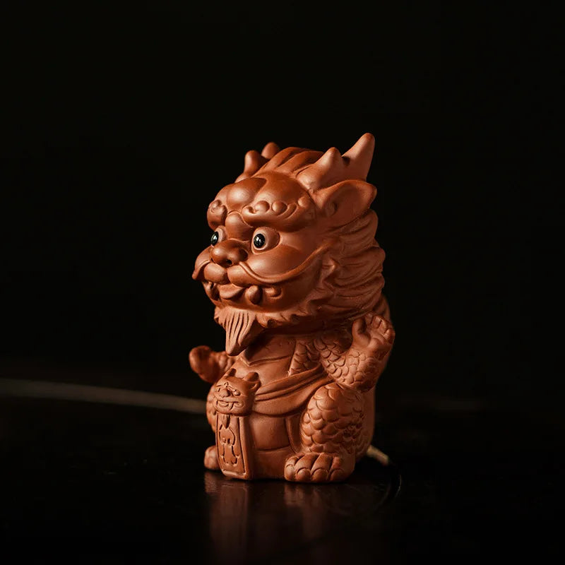 Lucky Purple Clay Cute Pixiu Tea Pet Ornament Premium Nurturable Creative Personalized Tea Play Tea Table Tea Set Accessories Oasis Select Dragon King-zhu Ni