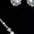Vintage Crystal Waterdrop Pendant Necklace Earrings Silver Wedding Jewelry Set Oasis Select Default Title