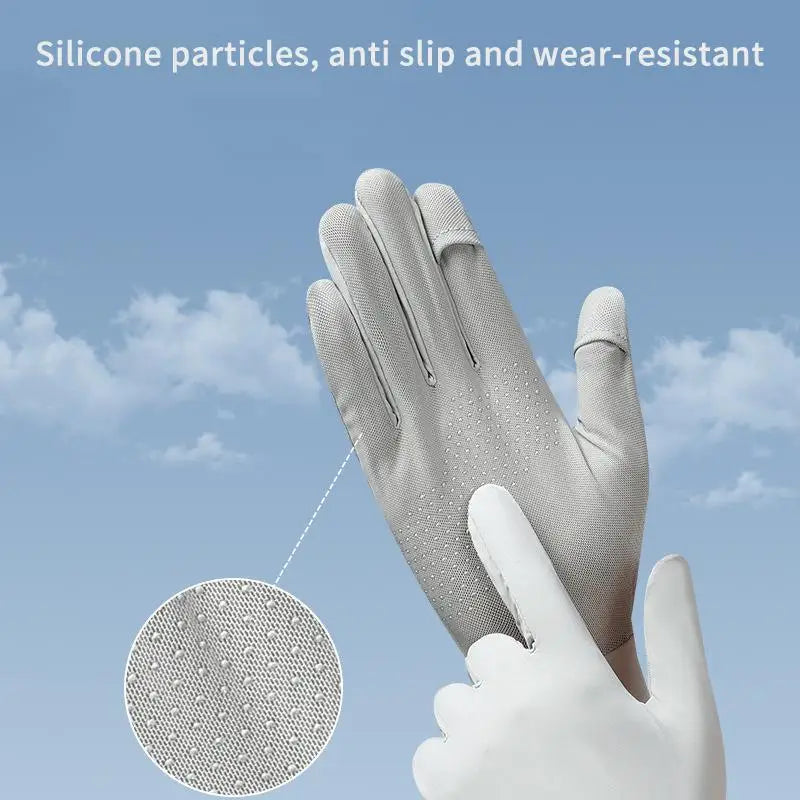 Ice Silk Gloves for Women 1 Pair Summer Sun Protection Lightweight UV Proof Gloves for Outdoor Sports and Travel Oasis Select