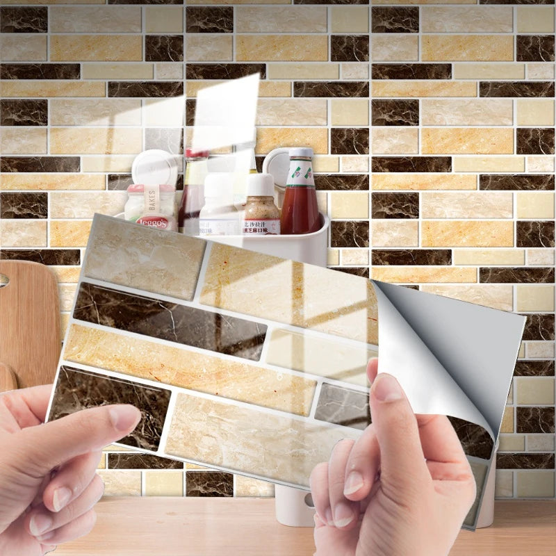 Wall Stickers Home Renovation Crystal Tiles Self-adhesive Flooring Kitchen Oil Resistant Decorative Tiles Material PVC Oasis Select
