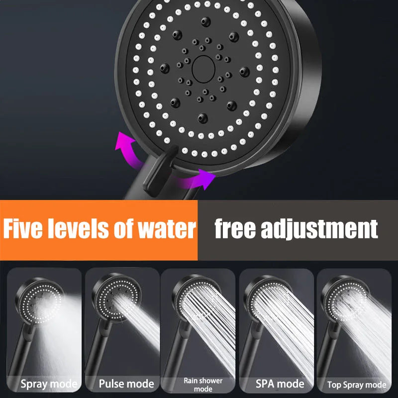 Showerhead bathroom portable heads showers showerhead common interface replete for shower accessories five modes multi color Oasis Select