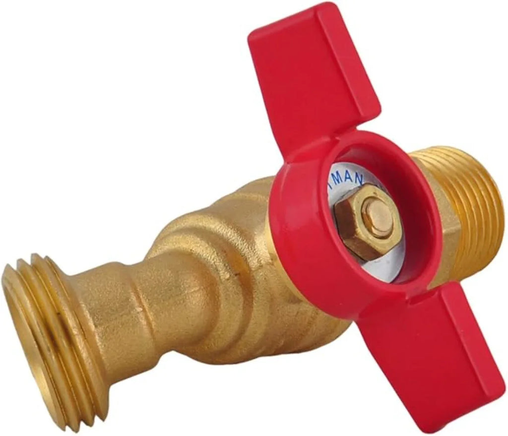 Brass Ball Valve for Water Tank Rain Barrel with Bulkhead Fitting 1/2in Female 3/4in Male Thread Quarter Turn Spigot Oasis Select
