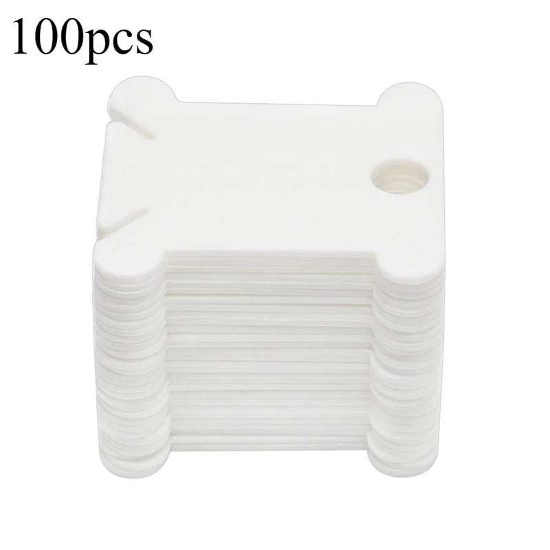 Thread Organizer Embroidery Thread Holder Floss Craft Bobbin Cross Stitch Craft Storage Plastic Sewing Thread Board Card Thread Oasis Select 100pcs-white