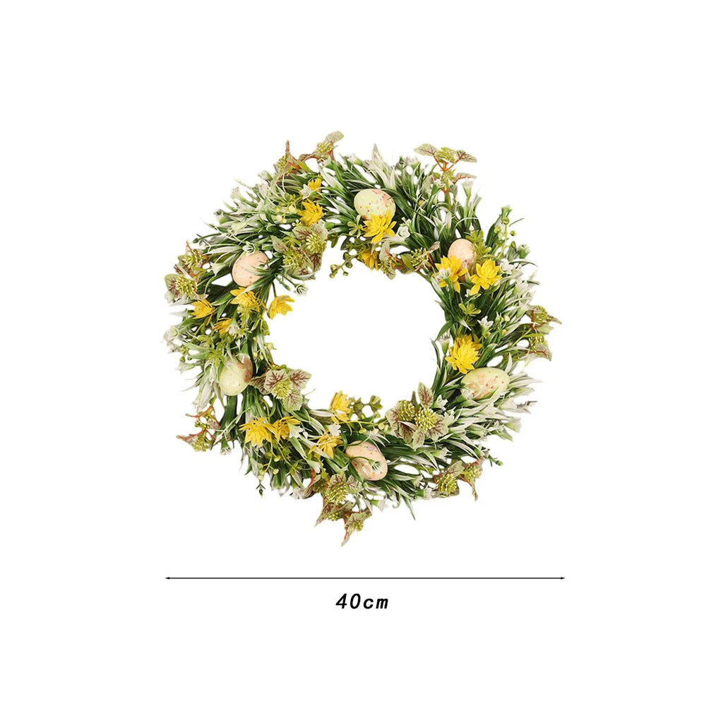 Easter Egg Wreath – Artificial Flower Garland for Front Door