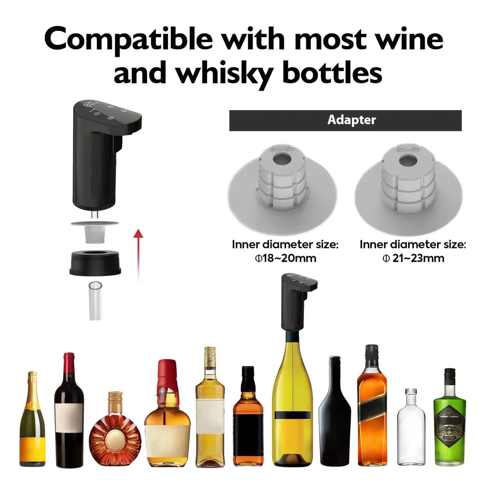 Electric Wine Decanter USB Rechargeable Wine Dispenser Whiskey Adjustable Quantity Liquor Wine Pump Wine Accessories for Oasis Select