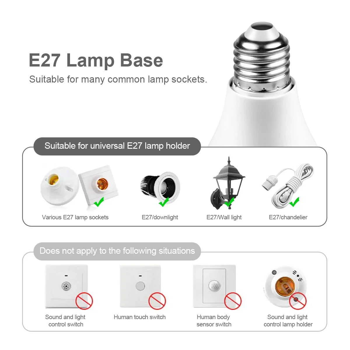Energy Saving E27 LED Radar Sensitive Light Bulb 2-10Pcs 220V Auto On Off Radar Smart Detect Light Sensor Lamp For Doorway Stair Oasis Select