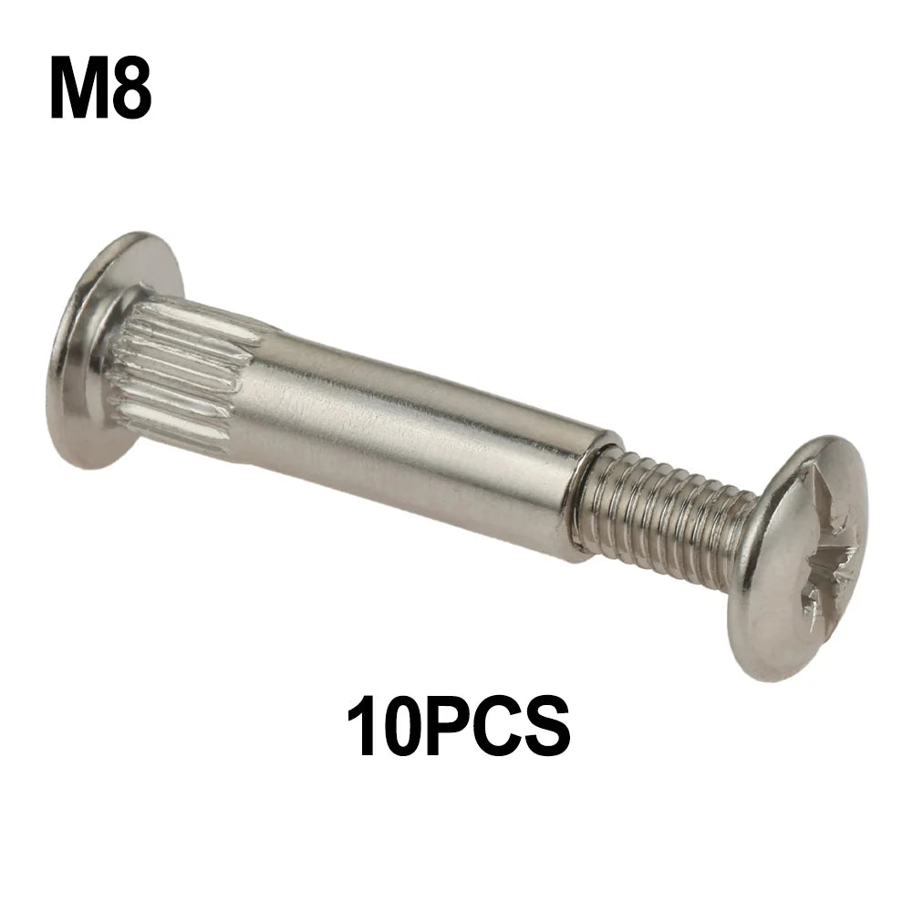 10Pcs M5 M8 Splint Nut Male-Female Snap Rivet Butt Screw Nut Kitchen Furniture Cabinet Childrens Bed Connectors Bolt Oasis Select M8
