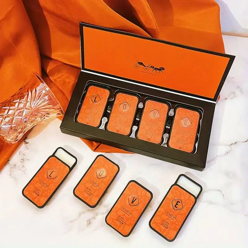 Solid Fragrance Gift Box, Romantic Lasting Solid Fragrance, Tempting Fragrance, Outdoor Portable, Dating Travel, Valentine's Day Oasis Select Orange